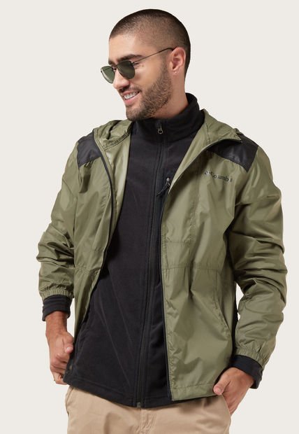 Chaqueta Rompevientos Verde Oliva-Negro Columbia Flashback