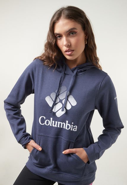Hoodie Azul Navy-Blanco Columbia Trek Graphic