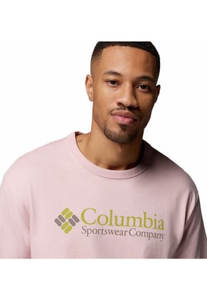 Camiseta Hombre Columbia CSC HEAVYWEIGHT LOGO Rosa Columbia