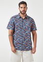 Camisa Azul-Celeste-Naranja Columbia Super Slack Tide de Columbia