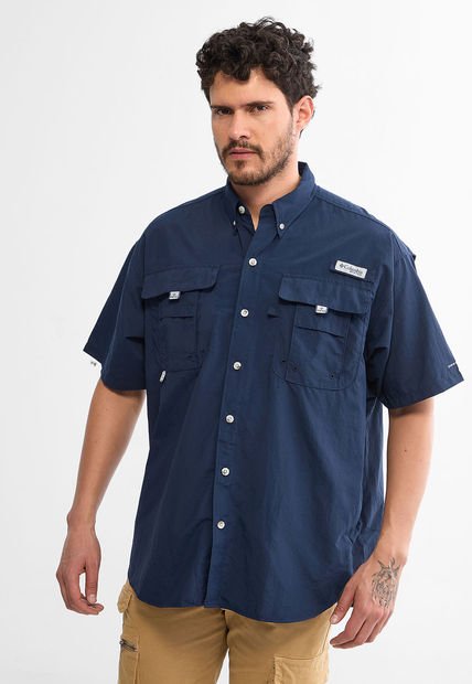 Camisa Azul Navy Columbia Bahama II