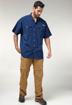 Camisa Azul Navy-Blanco Columbia Bahama