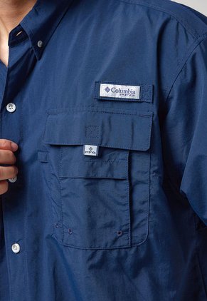 Camisa Azul Navy-Blanco Columbia Bahama