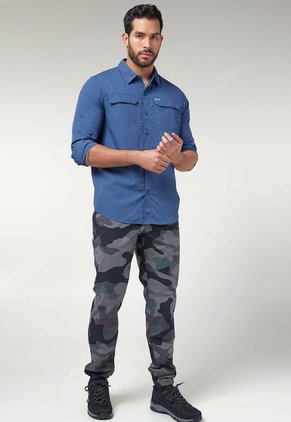 Camisa Azul Columbia Silver Ridge 2.0 Long