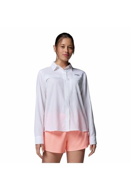 Camisa Mujer Columbia PFG CASTBACK WOVE LS Blanco Columbia