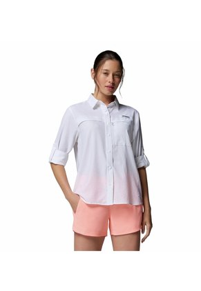 Camisa Mujer Columbia PFG CASTBACK WOVE LS Blanco2 Columbia