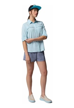 Camisa Mujer Columbia Pfg Castback Wove Ls Azul Columbia