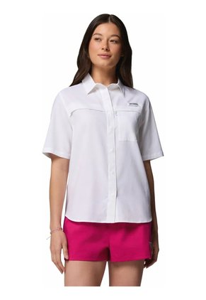 Camisa Mujer Columbia Pfg Castback Wove Sl Blanco Columbia