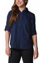 Camisa Mujer Columbia Silver Ridge 3.0 Ls Azul Columbia de Columbia