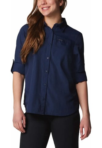 Camisa Mujer Columbia Silver Ridge 3.0 Ls Azul Columbia Columbia