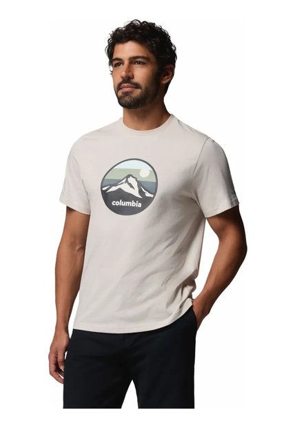 Camiseta Hombre Columbia Seasonal Graphic T Beige Columbia