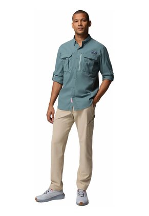 Camisa Hombre Columbia Bahama Elite Ls Gris Columbia