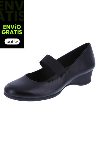 Zapatos De Cuña Gretchen Para Mujer Negro Comfort Plus 191433 Comfort