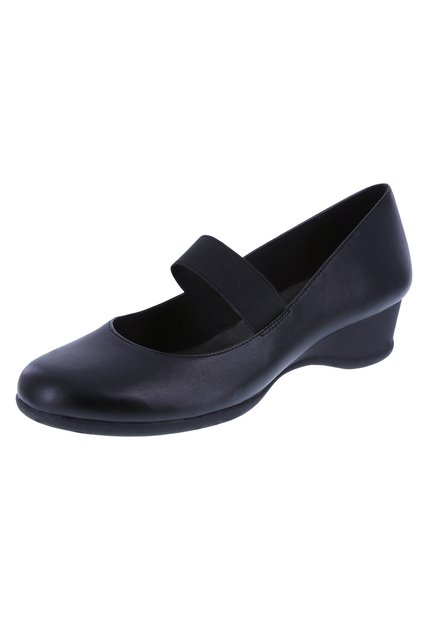Zapatos De Cuña Gretchen Para Mujer Negro Comfort Plus 191433