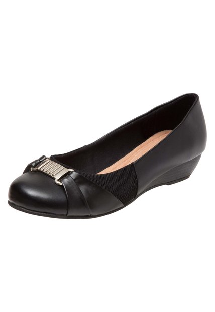 Zapatos De Cuña Deedee Para Mujer Negro Comfort Plus 190447