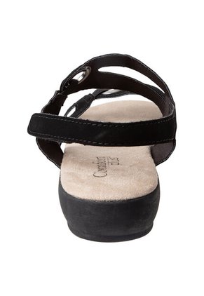 Sandalias Peggy De Cuña Para Mujer Negro Comfort Plus 191466