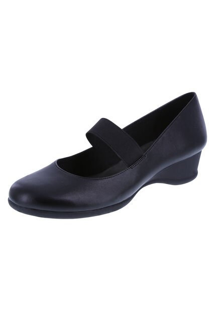 Zapatos De Cuña Gretchen Para Mujer Negro Comfort Plus 191433