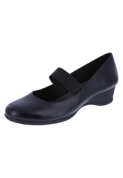 Zapatos De Cuña Gretchen Para Mujer Negro Comfort Plus 191433