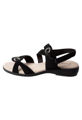 Sandalias Peggy De Cuña Para Mujer Negro Comfort Plus 191466