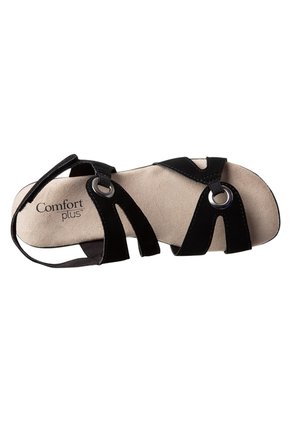 Sandalias Peggy De Cuña Para Mujer Negro Comfort Plus 191466