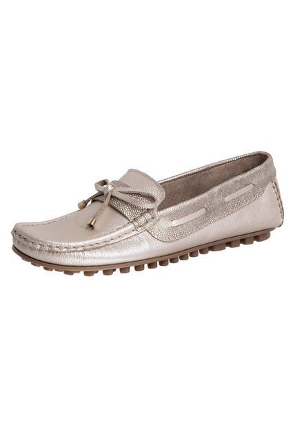 Zapatos Tipo Mocasín Para Mujer Dorado Comfort Plus 198347