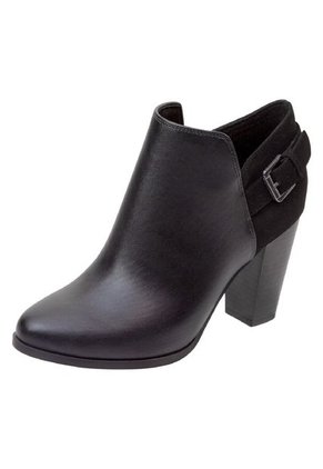 Botines Con Tacon Stacey Buckle Para Mujer Negro Comfort Plus 193207