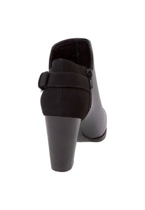 Botines Con Tacon Stacey Buckle Para Mujer Negro Comfort Plus 193207