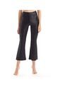 Faux Leather Crop Flare Legging Negro de Commando