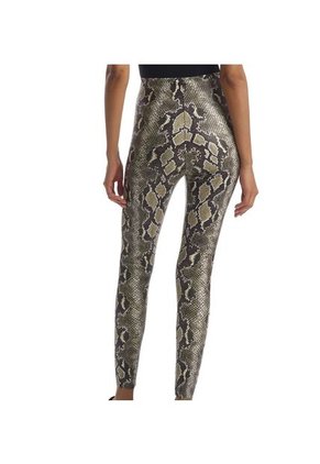 Faux Leather Animal Legging Olive Snake