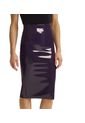 Faux Patent Leather Midi Skirt Morada de Commando