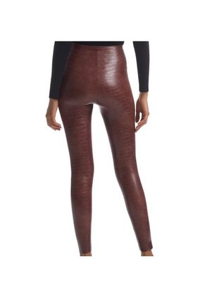 Faux Leather Animal Legging Marron Croc