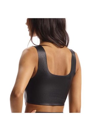 Faux Leather Crop Top Negro