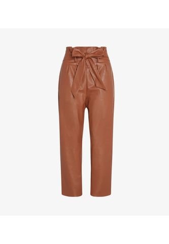 Faux Leather Paperbag Pants Cocoa Commando