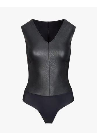 Body Faux Leather Deep-V Commando Op Commando