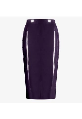 Faux Patent Leather Midi Skirt Morada Commando