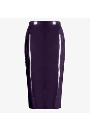 Faux Patent Leather Midi Skirt Morada