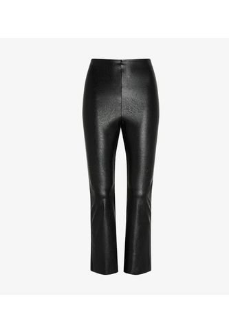 Faux Leather Crop Flare Legging Negro Commando