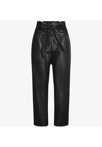 Faux Leather Paperbag Pants Negro Commando