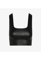 Faux Leather Crop Top Negro de Commando