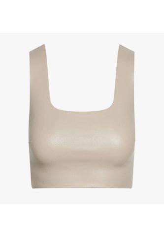 Faux Leather Crop Top Sand Commando