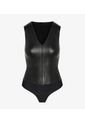 Faux Leather V-Neck Bodysuit de Commando