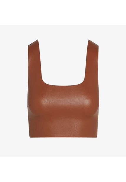 Faux Leather Crop Top Cocoa