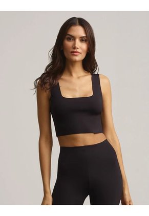 Crop Top Neoprene Squareneck Commando Op