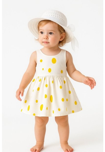Comprastao Look Veraniego Para Niñas Vestido Y Sombrero 