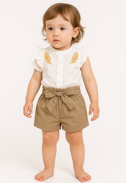 Niñas Conjuntos Ropa Vestir Pantalon Corto Y Blusa Prendas 