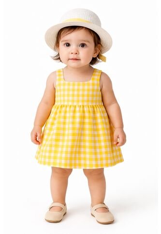 Conjunto Elegante Niña – Vestido Con Pava A Juego Comprastao
