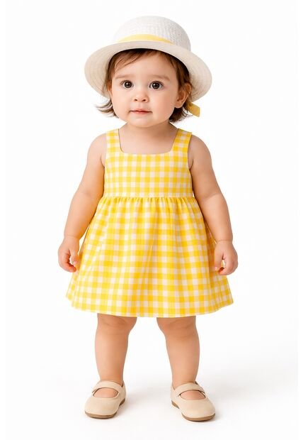 Conjunto Elegante Niña – Vestido Con Pava A Juego