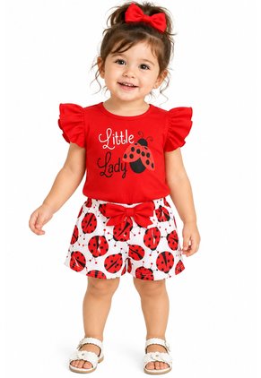 Adorable Traje De Mariquita De Verano, Conjunto De 2 Uds Para Niñas, Camiseta Sin Mangas + Pantalones