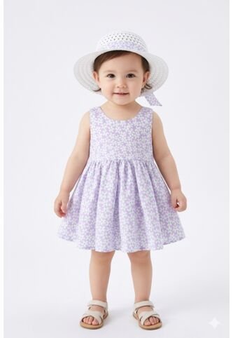 Vestido Casual Niña Con Sombrero – Tierno Y Cómodo Comprastao