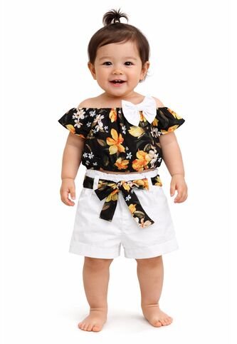 Niñas Conjuntos Cortos Cinturon Comprastao